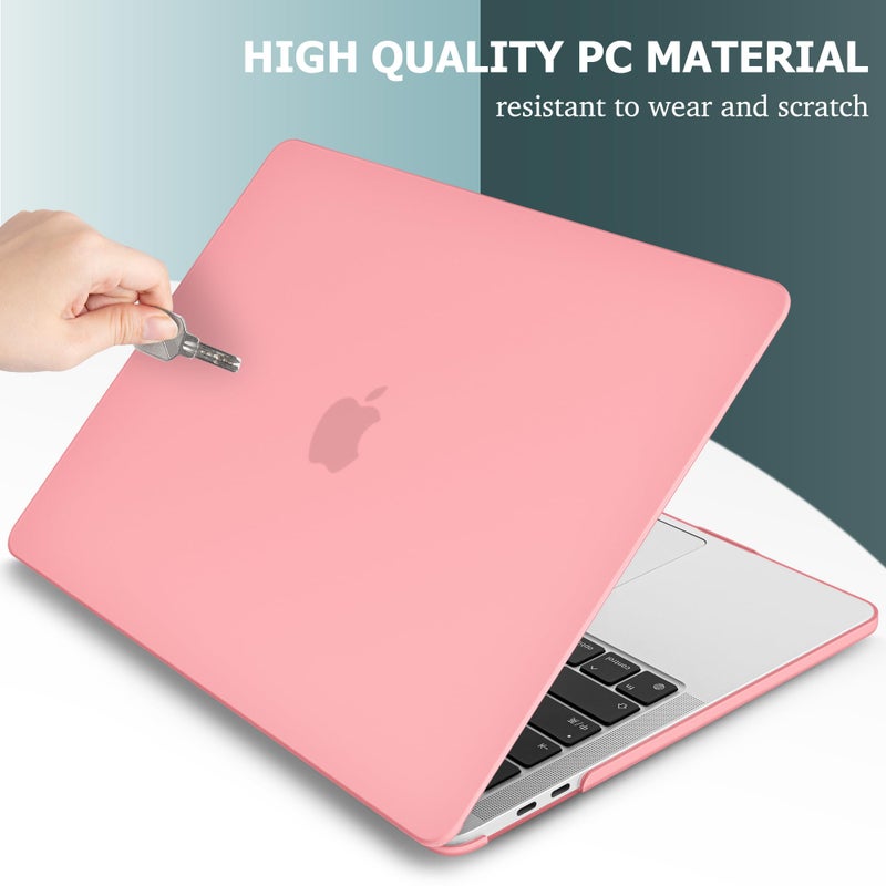 May Chen Compatible with MacBook Pro 13 inch Case 2022 2021 2020 Release Model A2338 M2 M1 A2251 A2289, Plastic Hard Shell Case Keyboard Cover for MacBook Pro 13 Touch Bar Fits Touch ID, Matte Pink - Image 3